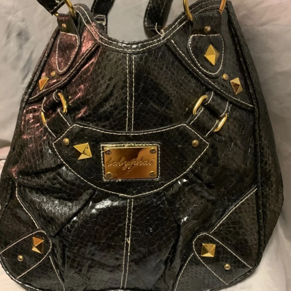 Faux snake skin tote bag